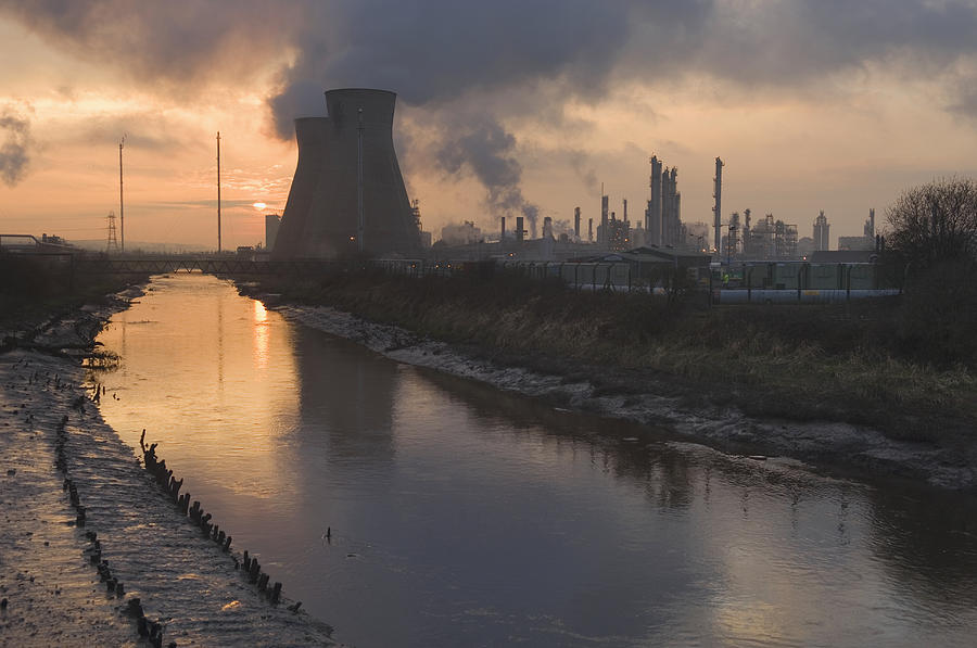 Oil Refinery Towers And Buildings Photograph by Iain Sarjeant - Fine ...