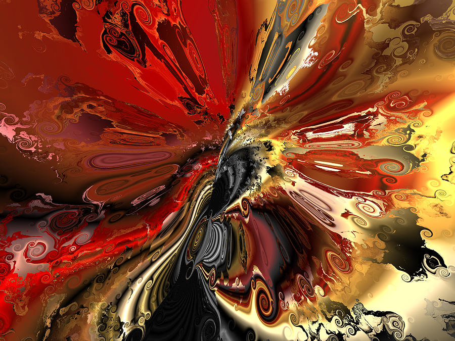 Abstract Digital Art - OK who spilled the paint by Claude McCoy