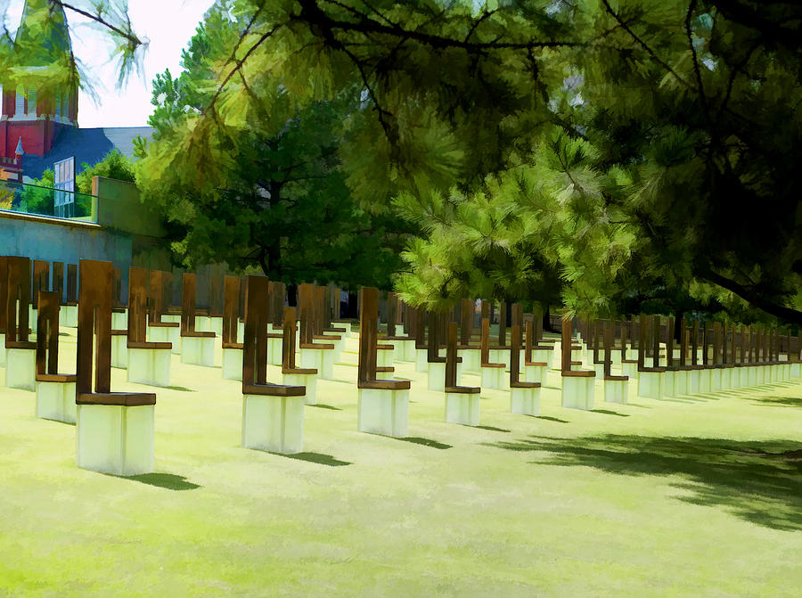 Oklahoma Memorial Painting Photograph by Malania Hammer | Fine Art America