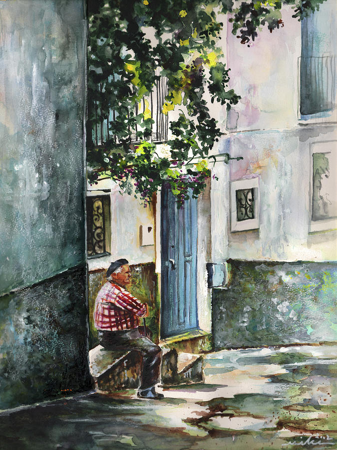 Old and Lonely in Spain 08 Painting by Miki De Goodaboom