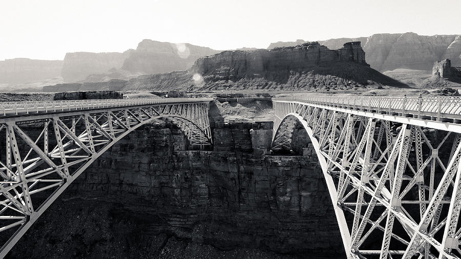 Navajo Bridge Photograph - Old and New Navajo Bridge by Julie Niemela