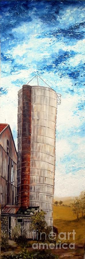 Barn Painting - Old Barn and Silo by AMD Dickinson