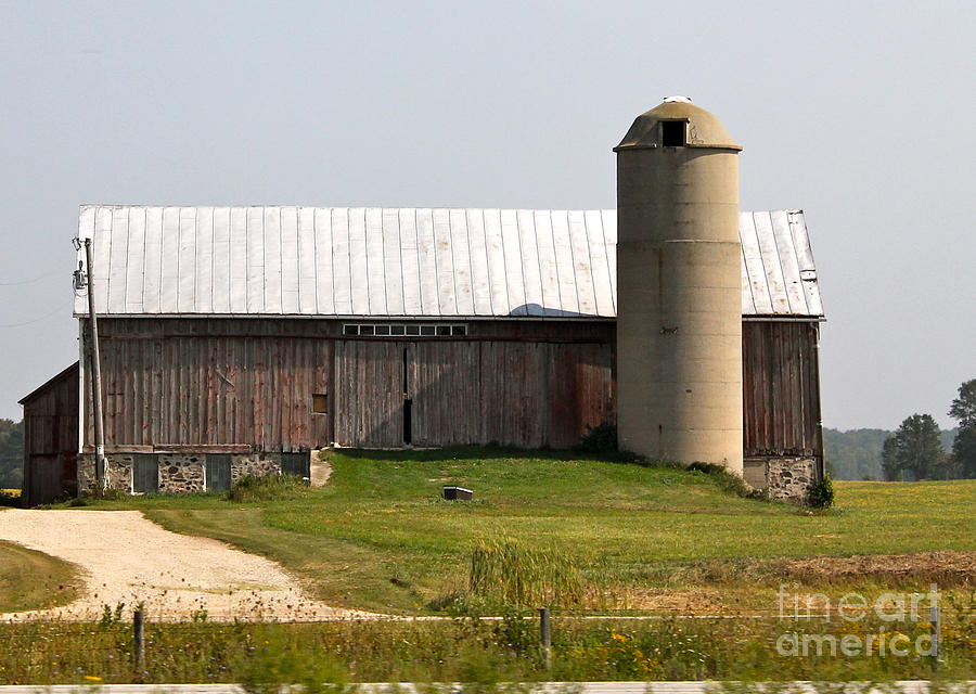 Old Barn and Silo Photograph by Pamela Walrath