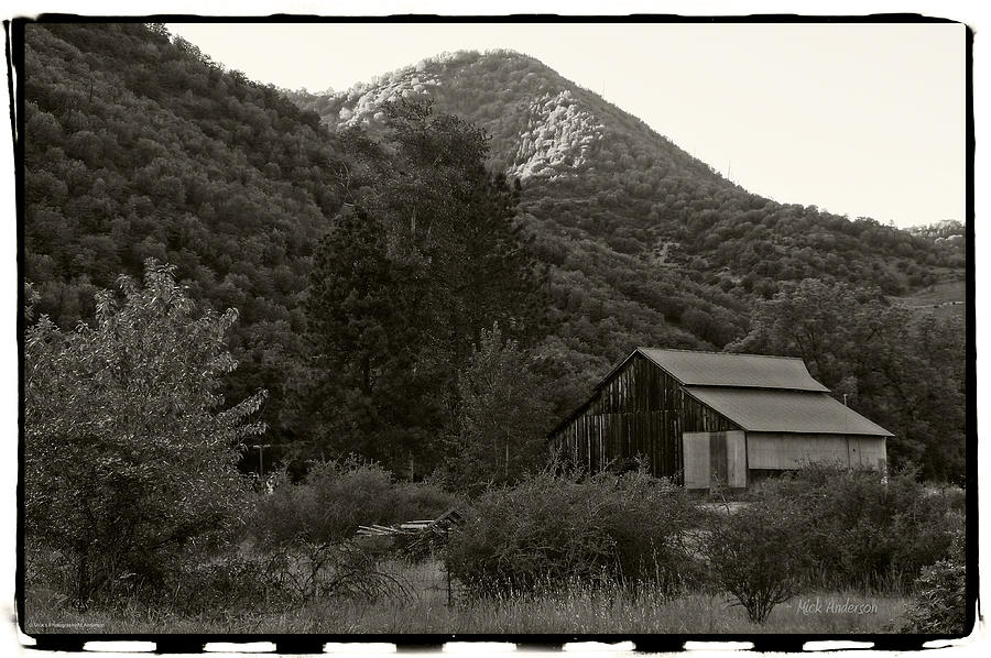 Old Barn in Black and White Photograph by Mick Anderson