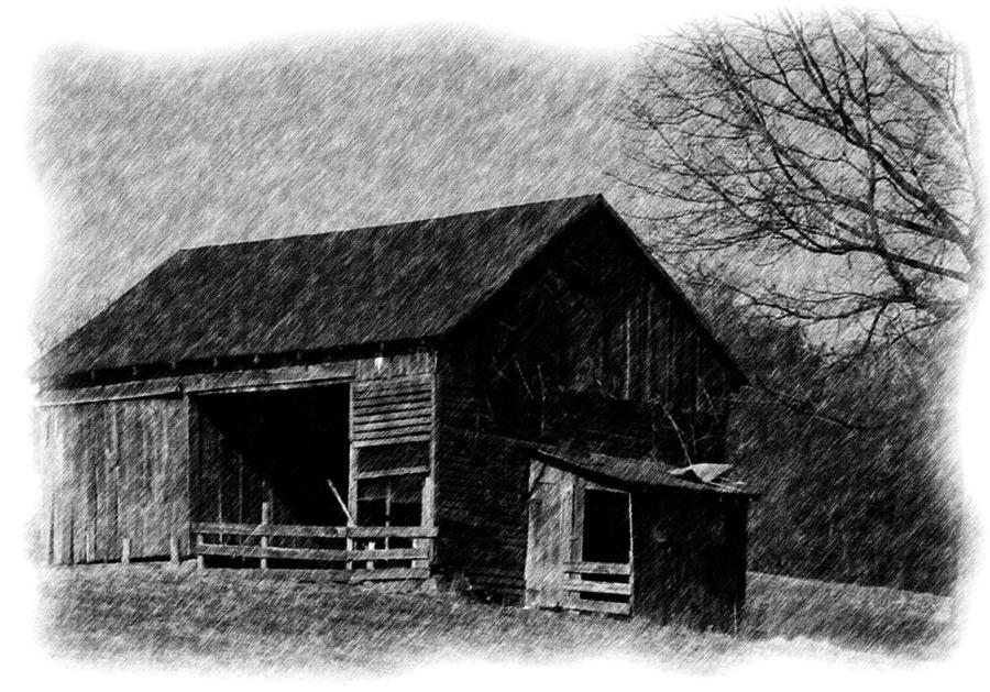 Old Barn Digital Art by Karen Harrison Brown