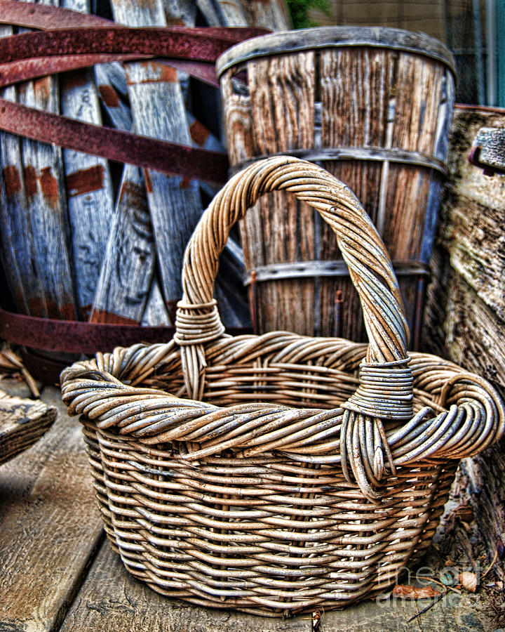 Farm Photograph - Old Baskets by Norma Warden