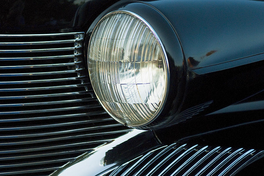 Old Caddy Headlight Photograph by Pat Exum