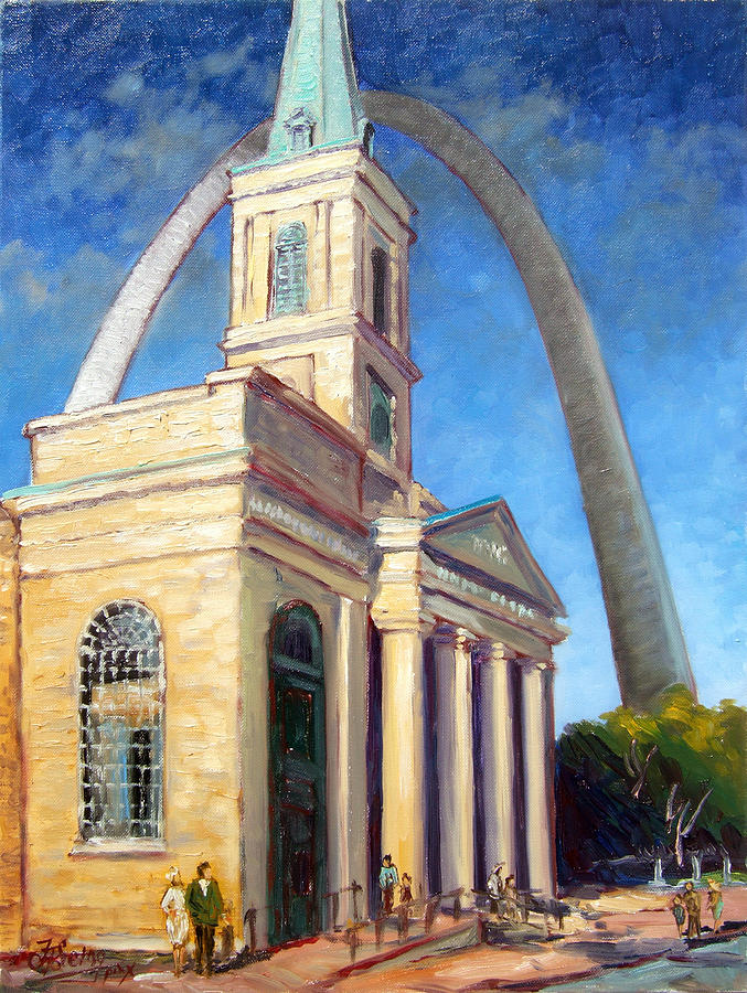 Old Cathedral Church in St.Louis Painting by Irek Szelag