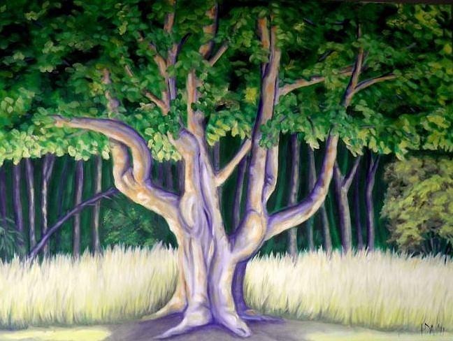 Old Chestnut Tree  Painting by Ida Eriksen