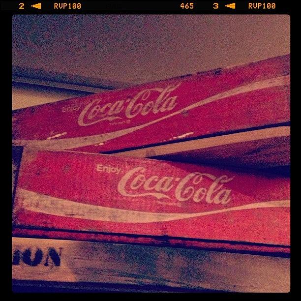 Vintage Photograph - Old Coca Cola Boxes #cool #cocacola by Myrtali Petrocheilou