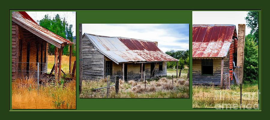 Old cottage triptych 1 Digital Art by Fran Woods
