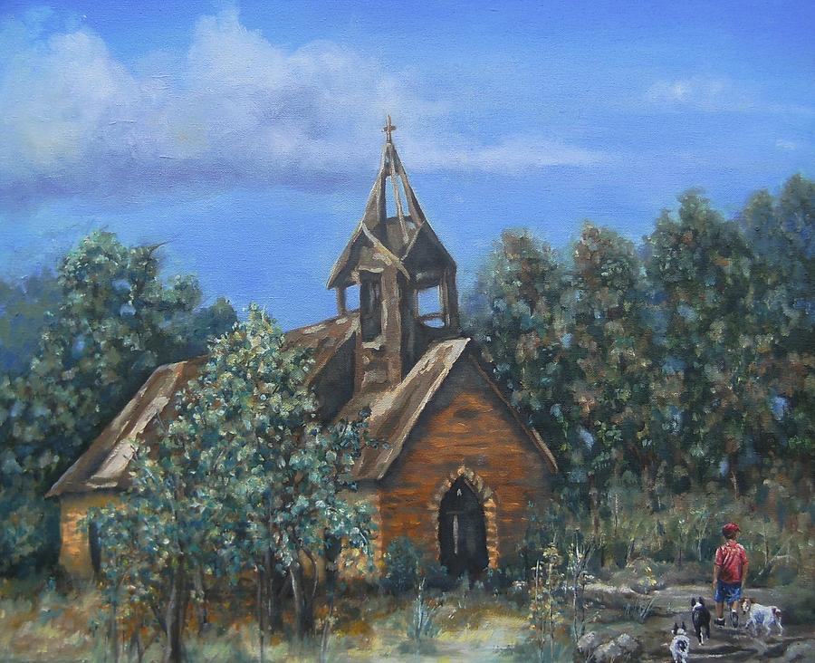 Churches Painting - Old Country Church by Pamela Humbargar