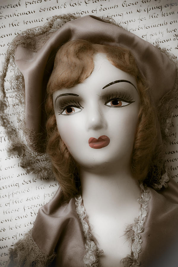 Doll Photograph - Old doll on old letter by Garry Gay