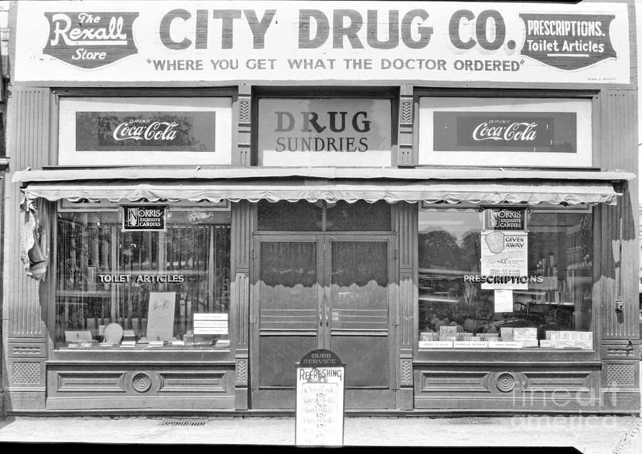 Old Drug Store Circa 1930 Photograph