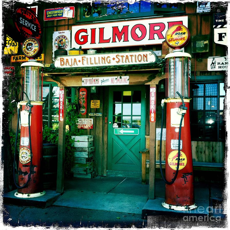 Sign Photograph - Old Fashioned Filling Station by Nina Prommer
