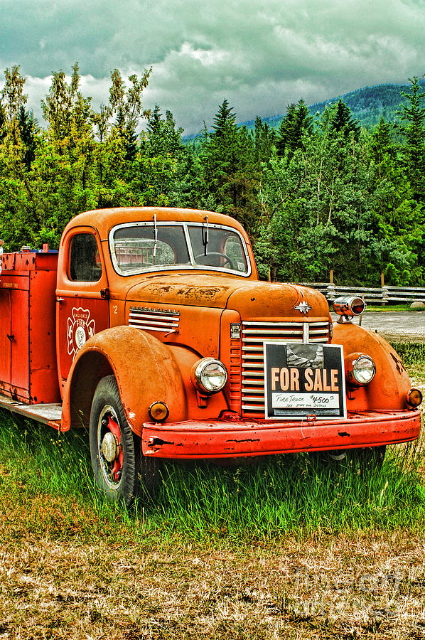 Old Fire Truck for sale-HDR Photograph by Randy Harris