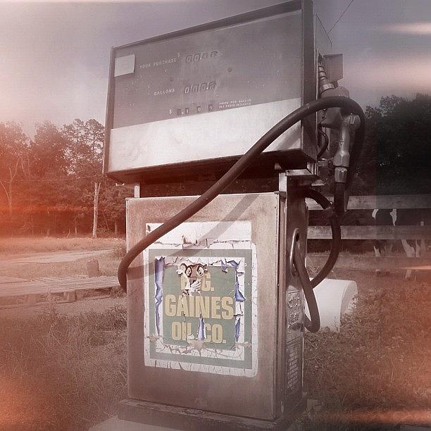 Old Gas Pump On Neighbors Farm Photograph by Purr Spex