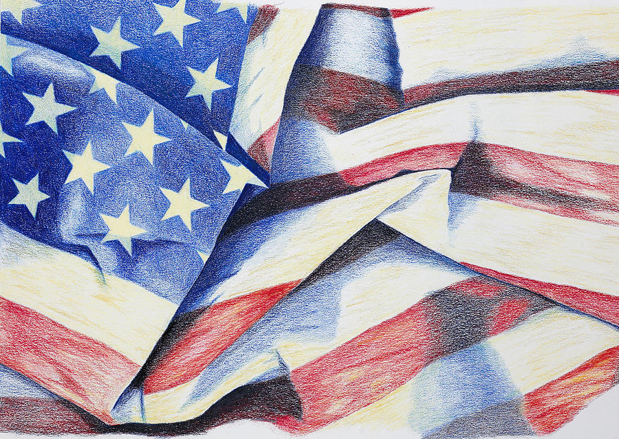 Old Glory Drawing by Garry McMichael