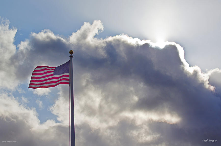 Old Glory in the Wind Photograph by Mick Anderson