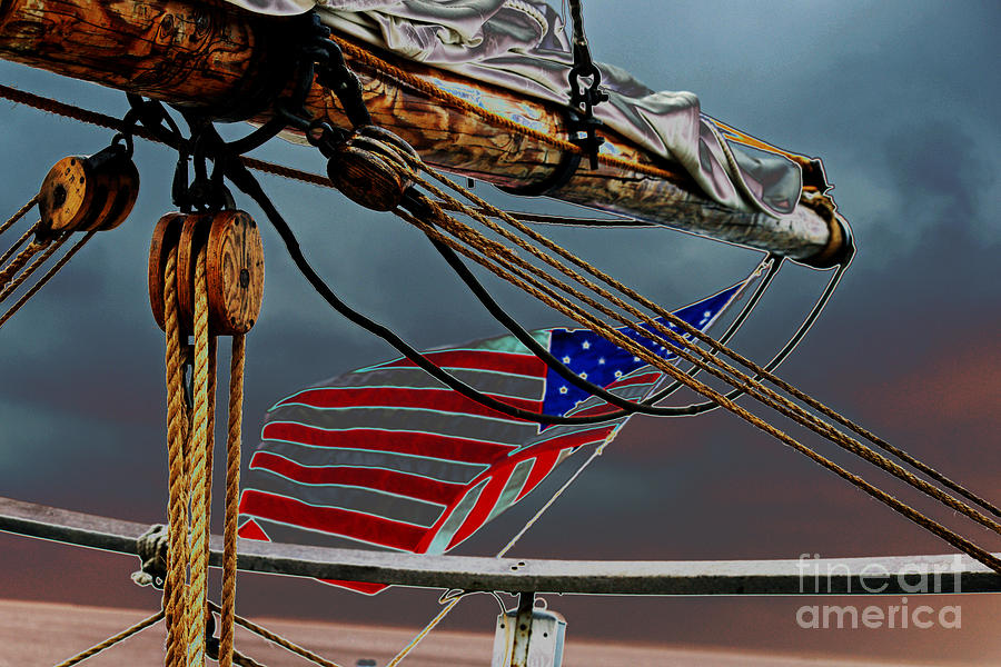 Rope Photograph - Old Glory by Kathy Flugrath Hicks