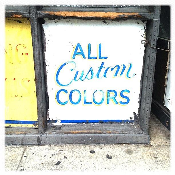 Sign Photograph - Old Hand Painted Sign. #astoria #queens by Bonnie Natko
