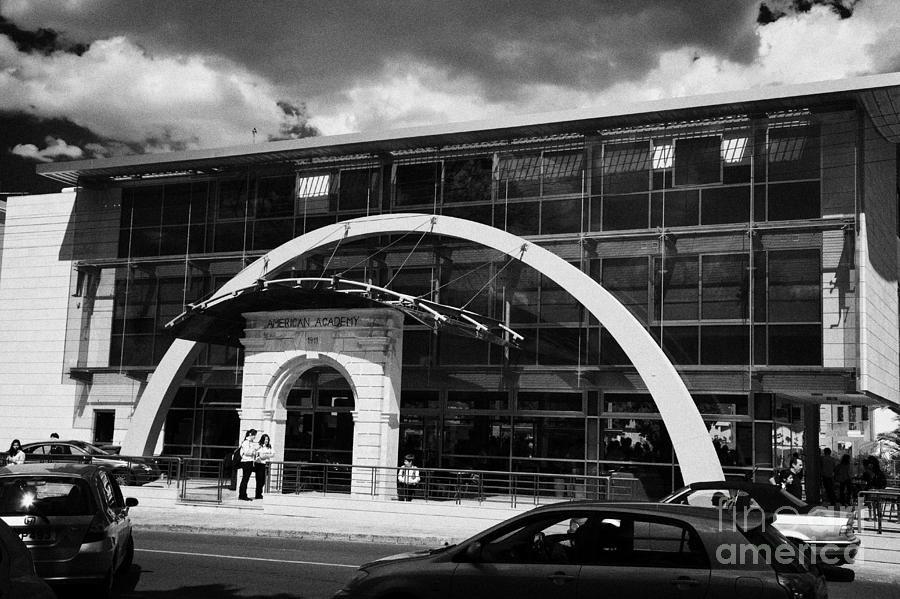 American Photograph - Old Historic Arch And New Negative Energy Building American Academy Private School Larnaca Cyprus by Joe Fox