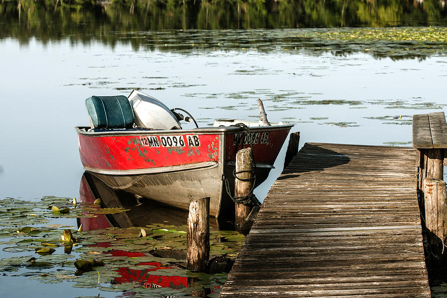 Old Lund Boat at Dock Photograph by Toni Thomas