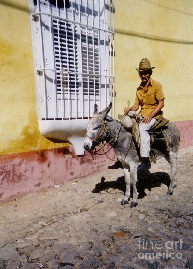 Donkey Photograph - Old Man and His Ride by John Malone