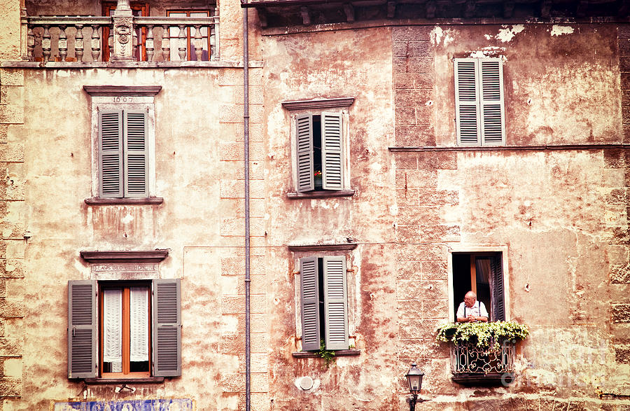 Architecture Photograph - Old man at the window by Silvia Ganora
