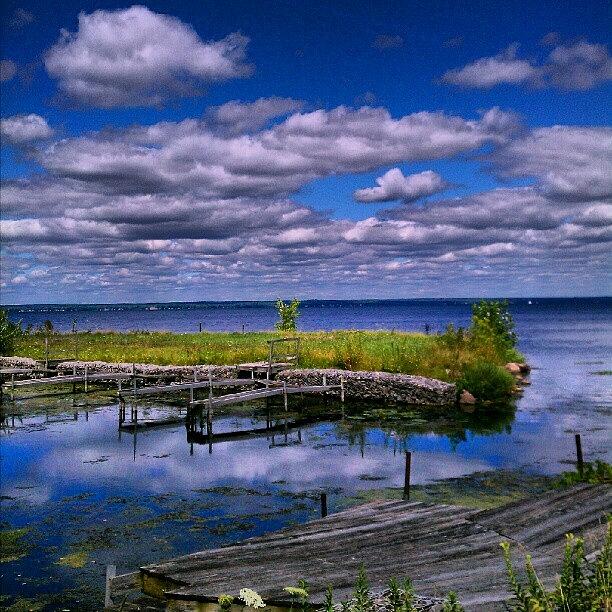 Clouds Photograph - Old Maple Bay Marina On Oneida Lake by Dan Piraino