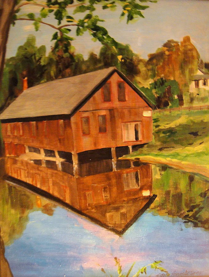 Old Mill Painting by Edith Hunsberger