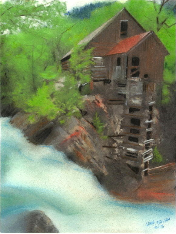 Old Mill Pastel by John Brisson