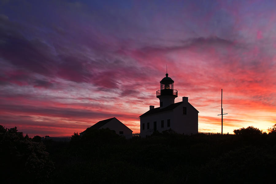 Old Point Loma Lighthouse Sunset Photograph by Mark Whitt