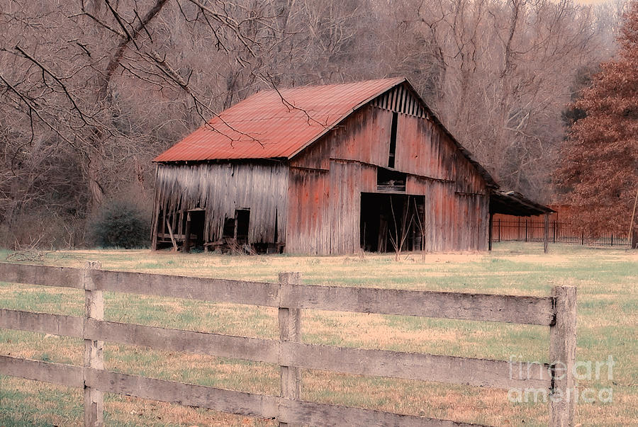 Winter Photograph - Old Red Barn by Betty LaRue