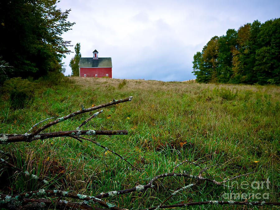 Old Red Barn on the Hill Photograph by Edward Fielding