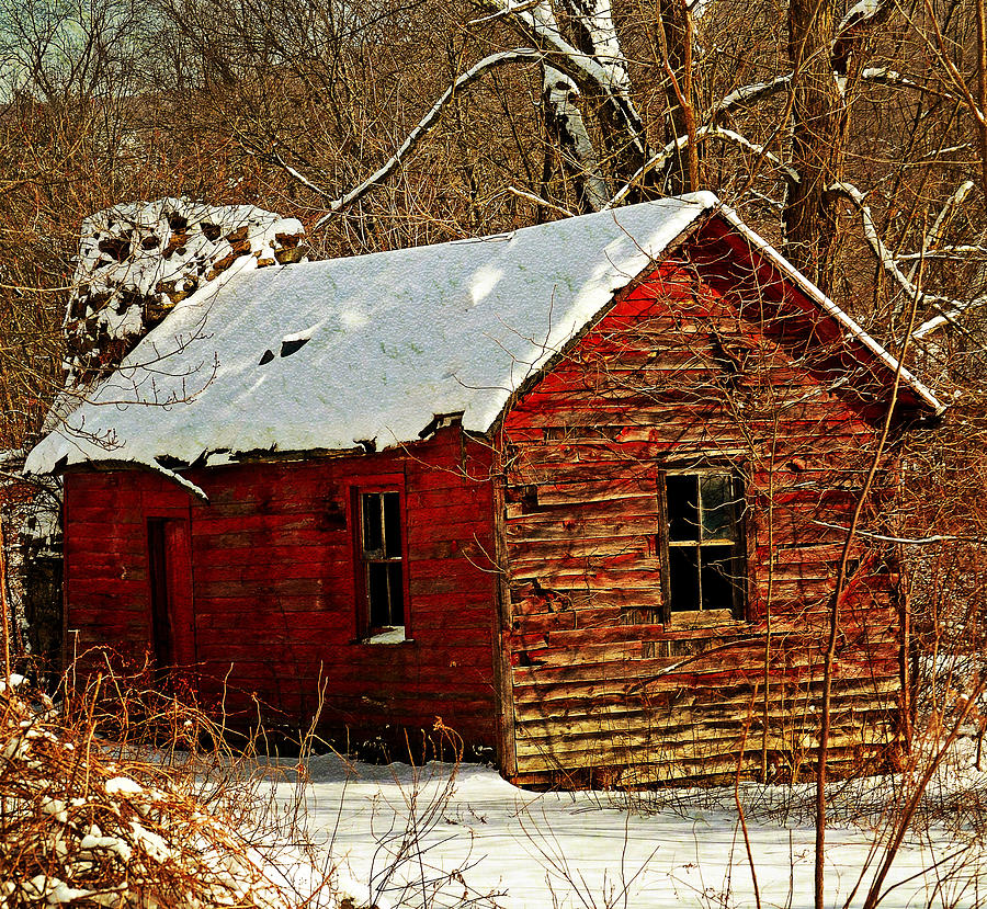 Old Red Cabin Photograph - Old Red Cabin Fine Art Print