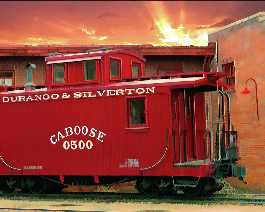 Old Red Caboose 500 Digital Art by Gary Baird
