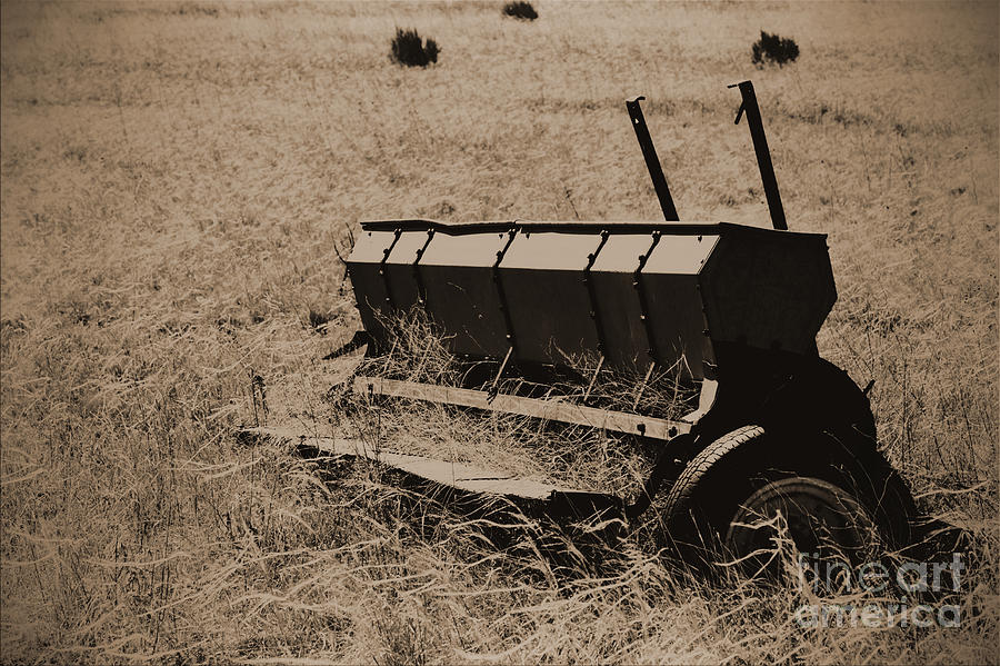 Farm Photograph - Old Seeder by Val Armstrong