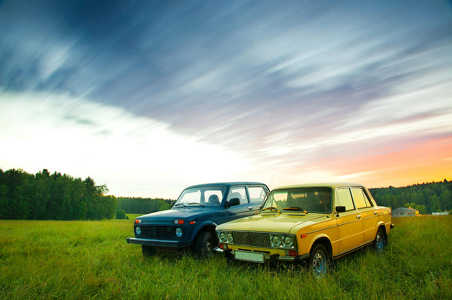 Nature Photograph - Old Soviet Cars by Nikolay Denisov