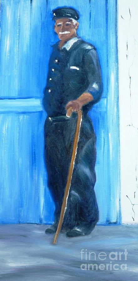Old Sponge Diver Painting by Therese Alcorn