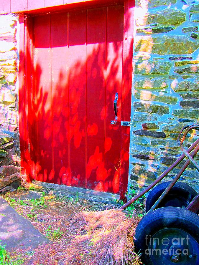 Old Stone Barn with Red Door Photograph by Susan Carella