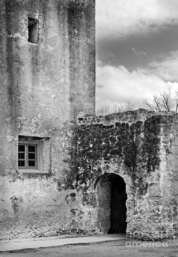 Old Stone Building Black And White Photograph by Jill Battaglia