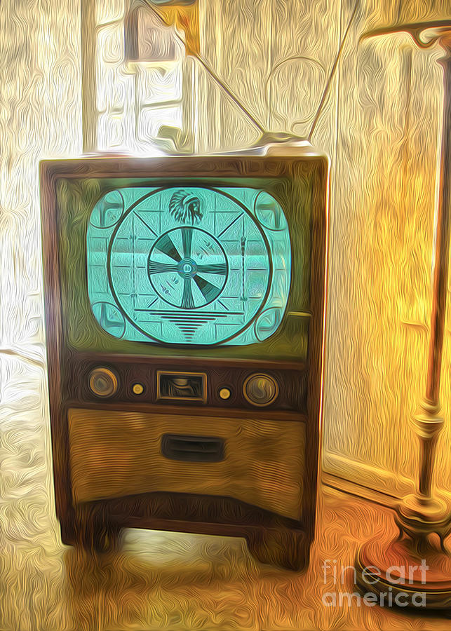 Old Television Painting - Old Television by Gregory Dyer