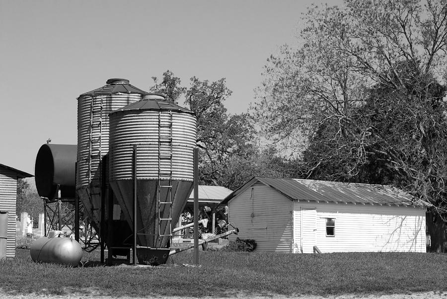 Old Texas Farm In Black-and-white Photograph