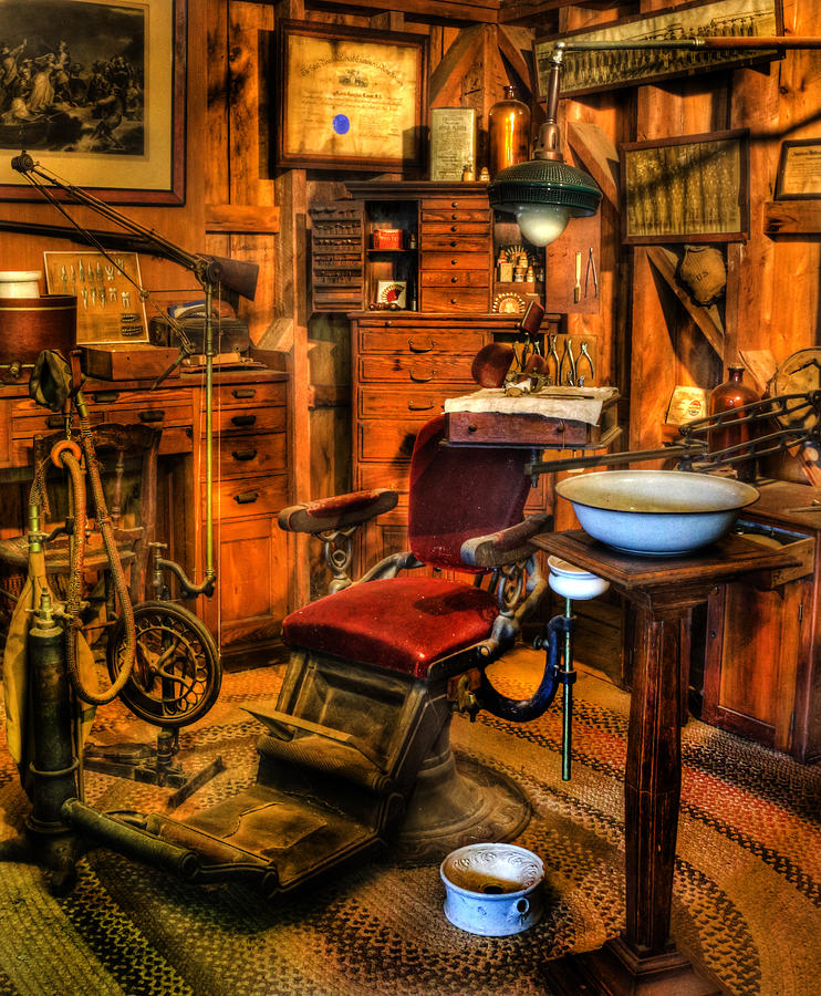 Old Time Dentist II -  dentistry - dentist chair -  surgery - The Dentist Chair - Office Photograph by Lee Dos Santos