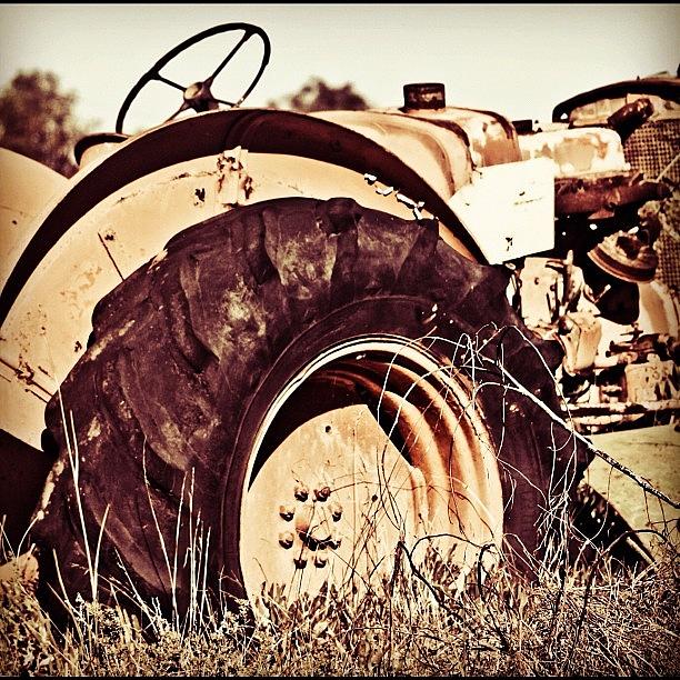 Farm Photograph - Old Times #vehicle, #old, #tractor by Johan Van Zyl