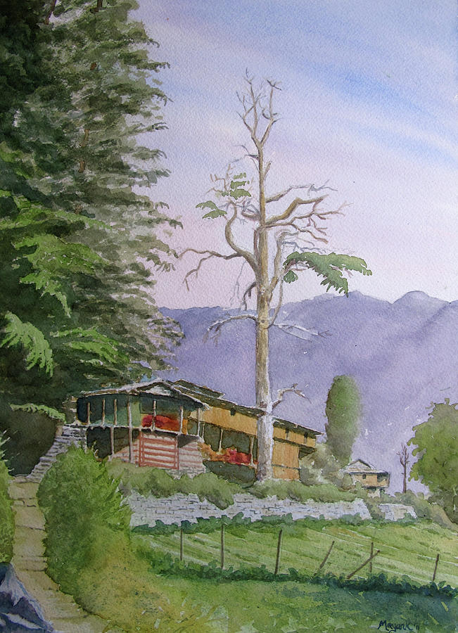 Old Tree at Jana Painting by Mayank M M Reid