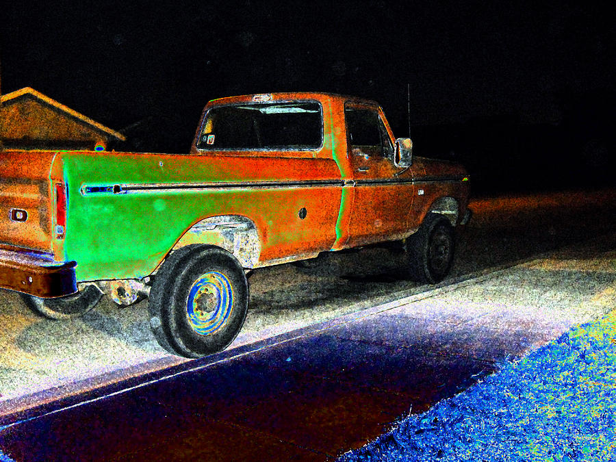Old Truck At Night Digital Art by Eric Forster