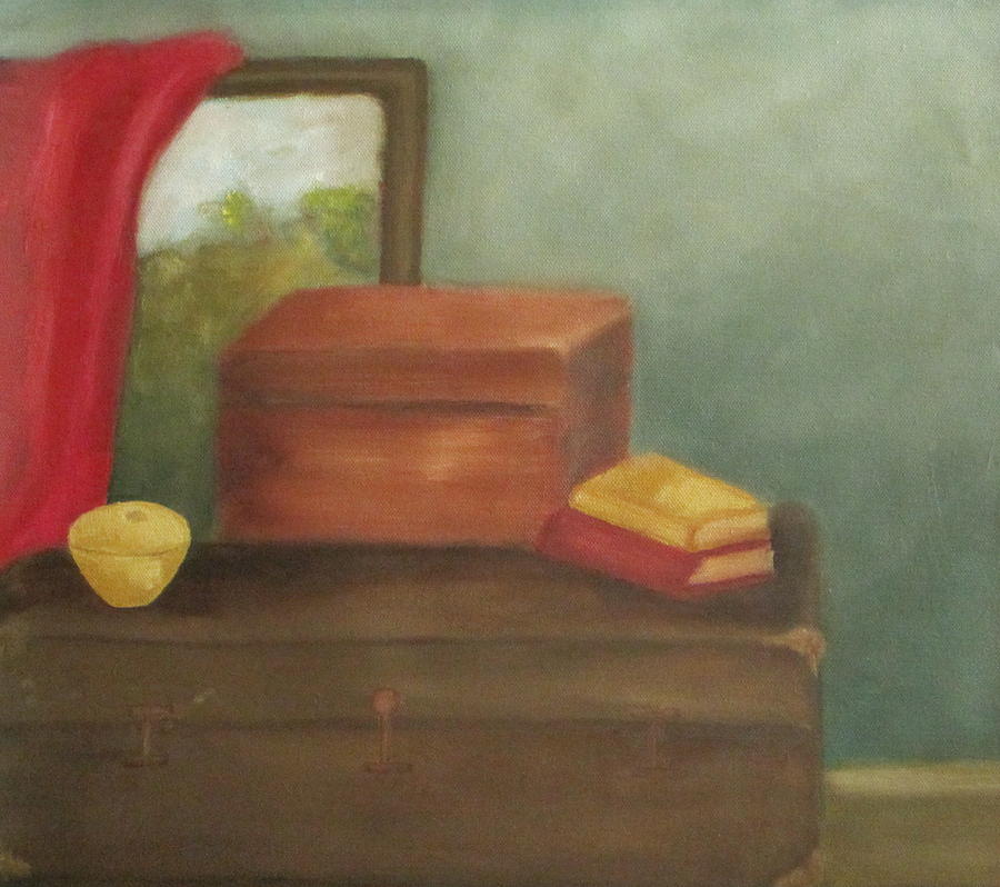 Book Painting - Old Trunk by Patricia Cleasby