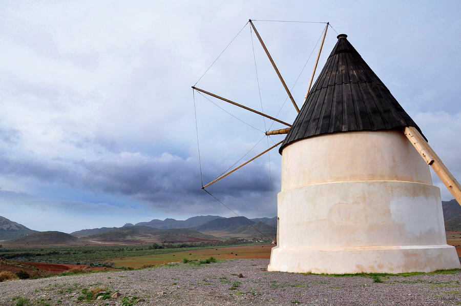 Old Windmill at Almeria Photograph by Perry Van Munster